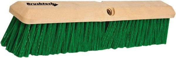 PRO-SOURCE - 24" General Purpose Polypropylene Push Broom - 3" Bristle Length, Plastic Block, Threaded Handle Connection, Handle Sold Separately - Industrial Tool & Supply