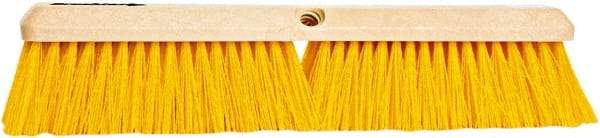 PRO-SOURCE - 18" General Purpose Polypropylene Push Broom - 3" Bristle Length, Plastic Block, Threaded Handle Connection, Handle Sold Separately - Industrial Tool & Supply