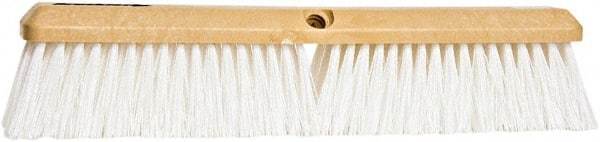 PRO-SOURCE - 18" General Purpose Polypropylene Push Broom - 3" Bristle Length, Plastic Block, Threaded Handle Connection, Handle Sold Separately - Industrial Tool & Supply