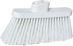 PRO-SOURCE - 10" Wide, White Polypropylene Bristles, Angled Broom - Threaded Handle, 10 Inch Wide Broom, White Bristles, Handle Sold Separately - Industrial Tool & Supply