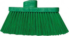 PRO-SOURCE - 10" Wide, Green Polypropylene Bristles, Angled Broom - Threaded Handle, 10 Inch Wide Broom, Green Bristles, Handle Sold Separately - Industrial Tool & Supply