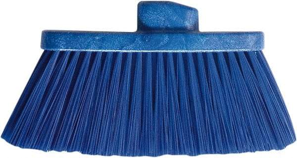 PRO-SOURCE - 10" Wide, Blue Polypropylene Bristles, Angled Broom - Threaded Handle, 10 Inch Wide Broom, Blue Bristles, Handle Sold Separately - Industrial Tool & Supply