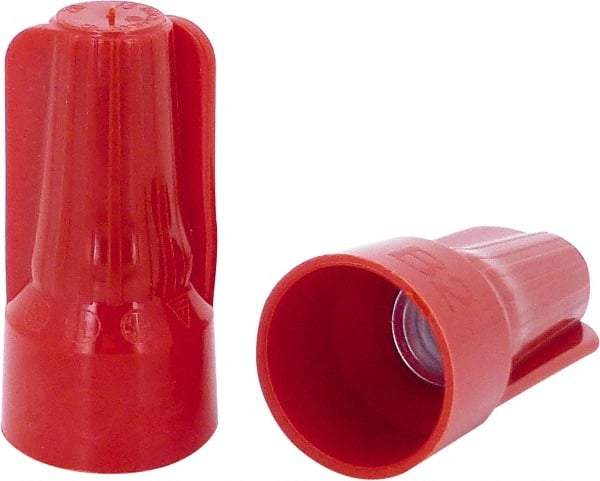 Ideal - 2, 18 to 5, 12 AWG, 600 Volt, Flame Retardant, Standard Twist on Wire Connector - Red, 221°F - Industrial Tool & Supply