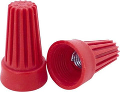 Ideal - 2, 14 to 4, 12 AWG, 600 Volt, Flame Retardant, Standard Twist on Wire Connector - Red, 221°F - Industrial Tool & Supply