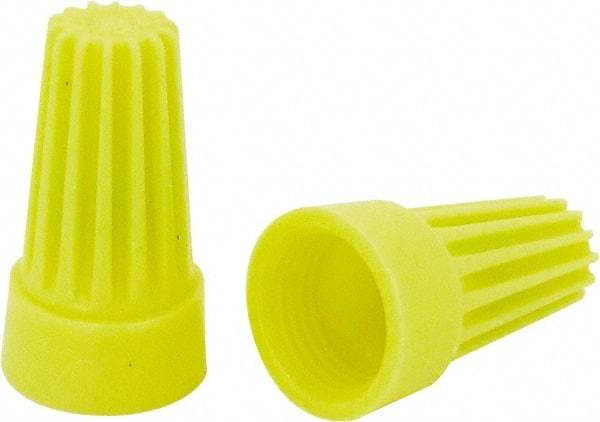 Ideal - 2, 18 to 2, 12 AWG, 600 Volt, Flame Retardant, Standard Twist on Wire Connector - Yellow, 221°F - Industrial Tool & Supply