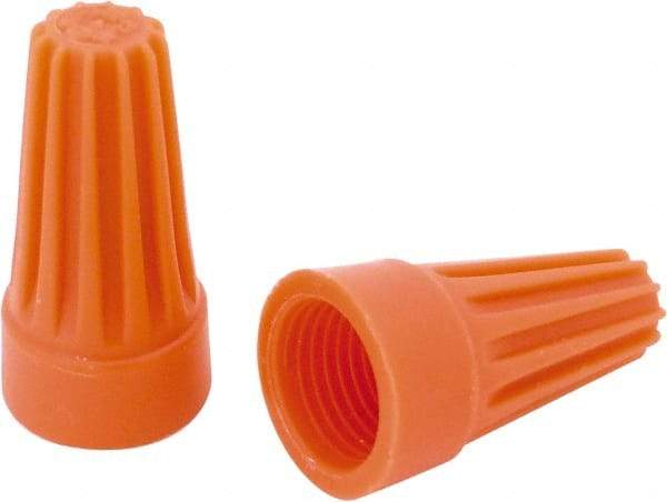 Ideal - 2, 18 to 2, 14 AWG, 600 Volt, Flame Retardant, Standard Twist on Wire Connector - Orange, 221°F - Industrial Tool & Supply