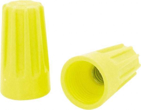 Ideal - 2, 18 to 4, 14 + 1, 18 AWG, 600 Volt, Flame Retardant, Standard Twist on Wire Connector - Yellow, 221°F - Industrial Tool & Supply