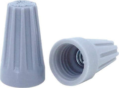 Ideal - 2, 22 to 2, 16 AWG, 300 Volt, Flame Retardant, Standard Twist on Wire Connector - Gray, 221°F - Industrial Tool & Supply