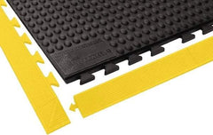 Wearwell - 3' Long x 1' Wide x 5/8" Thick, Anti-Fatigue Modular Matting Tiles - Male & Female, 4 Interlocking Sides, Black, For Dry Areas, Series 503 - Industrial Tool & Supply