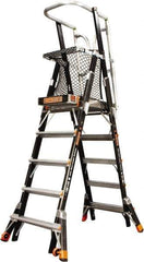Little Giant Ladder - 108" 8 Step Platform - Rolling Work Platform, 375 Lb Capacity, 108" Platform Height, 45-1/2" Base Width x 87" Base Depth, Aluminum - Industrial Tool & Supply