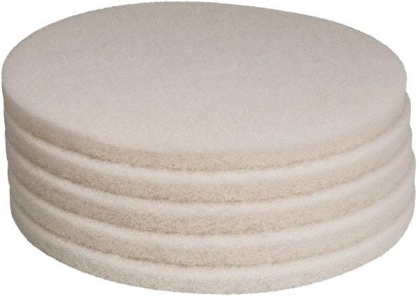 PRO-SOURCE - Polishing Pad - 19" Machine, White Pad, Polyester - Industrial Tool & Supply