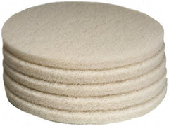 PRO-SOURCE - Polishing Pad - 17" Machine, White Pad, Polyester - Industrial Tool & Supply