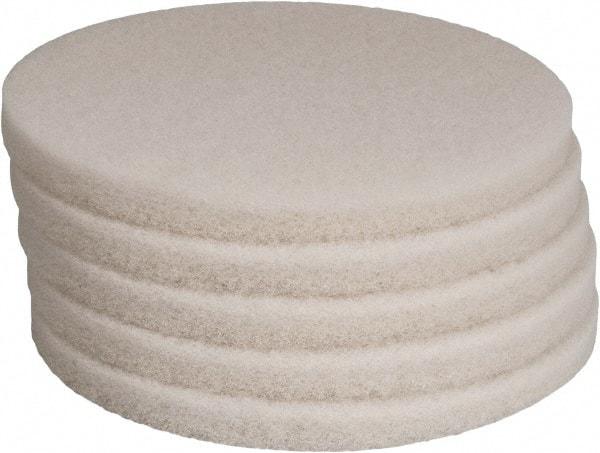 PRO-SOURCE - Polishing Pad - 14" Machine, White Pad, Polyester - Industrial Tool & Supply