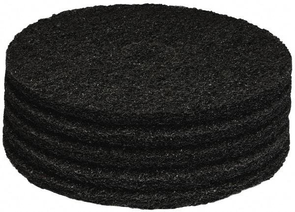 PRO-SOURCE - Stripping Pad - 17" Machine, Black Pad, Polyester - Industrial Tool & Supply