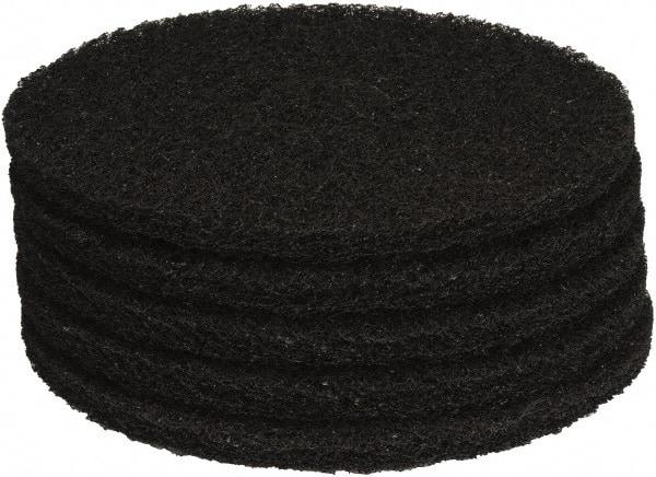 PRO-SOURCE - Stripping Pad - 15" Machine, Black Pad, Polyester - Industrial Tool & Supply