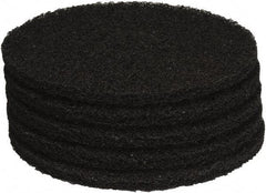 PRO-SOURCE - Stripping Pad - 15" Machine, Black Pad, Polyester - Industrial Tool & Supply