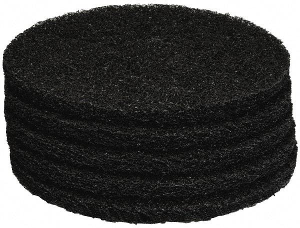 PRO-SOURCE - Stripping Pad - 14" Machine, Black Pad, Polyester - Industrial Tool & Supply