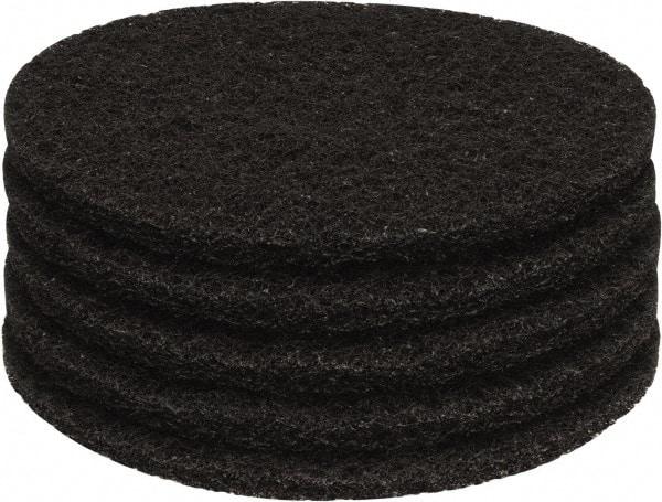 PRO-SOURCE - Stripping Pad - 13" Machine, Black Pad, Polyester - Industrial Tool & Supply