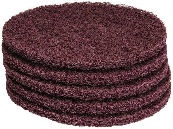 PRO-SOURCE - Stripping Pad - 13" Machine, Maroon Pad, Polyester - Industrial Tool & Supply