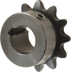 Browning - 12 Teeth, 3/8" Chain Pitch, Chain Size 35, Finished Bore Sprocket - 5/8" Bore Diam, 1.449" Pitch Diam, 1.63" Outside Diam - Industrial Tool & Supply
