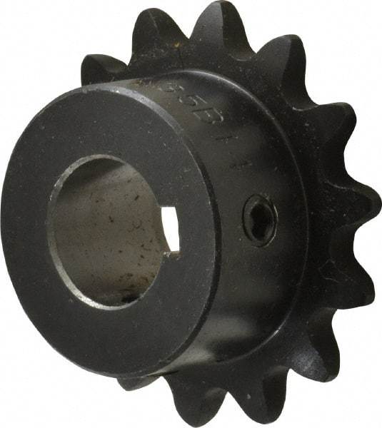 Browning - 14 Teeth, 3/8" Chain Pitch, Chain Size 35, Finished Bore Sprocket - 5/8" Bore Diam, 1.685" Pitch Diam, 1.84" Outside Diam - Industrial Tool & Supply