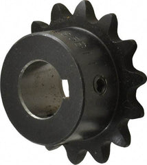 Browning - 14 Teeth, 3/8" Chain Pitch, Chain Size 35, Finished Bore Sprocket - 5/8" Bore Diam, 1.685" Pitch Diam, 1.84" Outside Diam - Industrial Tool & Supply