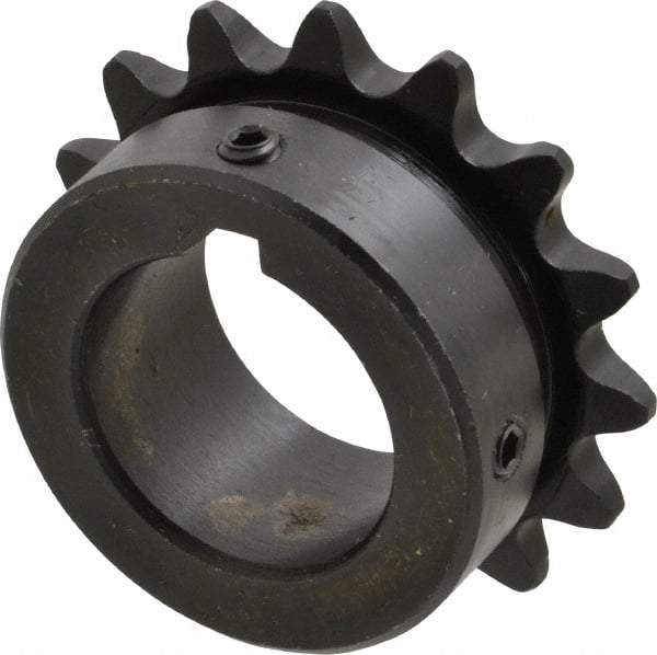 Browning - 15 Teeth, 3/8" Chain Pitch, Chain Size 35, Finished Bore Sprocket - 1" Bore Diam, 1.804" Pitch Diam, 1.99" Outside Diam - Industrial Tool & Supply