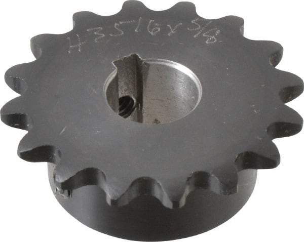Browning - 16 Teeth, 3/8" Chain Pitch, Chain Size 35, Finished Bore Sprocket - 5/8" Bore Diam, 1.922" Pitch Diam, 2.11" Outside Diam - Industrial Tool & Supply