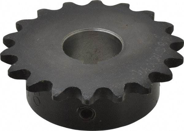 Browning - 18 Teeth, 3/8" Chain Pitch, Chain Size 35, Finished Bore Sprocket - 3/4" Bore Diam, 2.16" Pitch Diam, 2.35" Outside Diam - Industrial Tool & Supply
