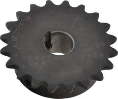 Browning - 20 Teeth, 3/8" Chain Pitch, Chain Size 35, Finished Bore Sprocket - 5/8" Bore Diam, 2.397" Pitch Diam, 2.59" Outside Diam - Industrial Tool & Supply