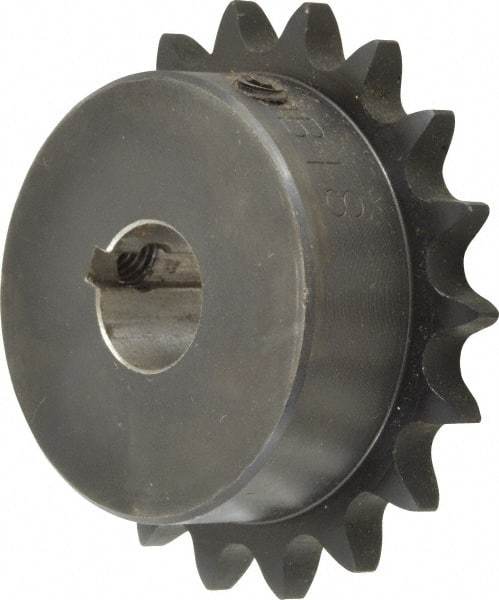 Browning - 18 Teeth, 1/2" Chain Pitch, Chain Size 40, Finished Bore Sprocket - 3/4" Bore Diam, 2.879" Pitch Diam, 3.14" Outside Diam - Industrial Tool & Supply