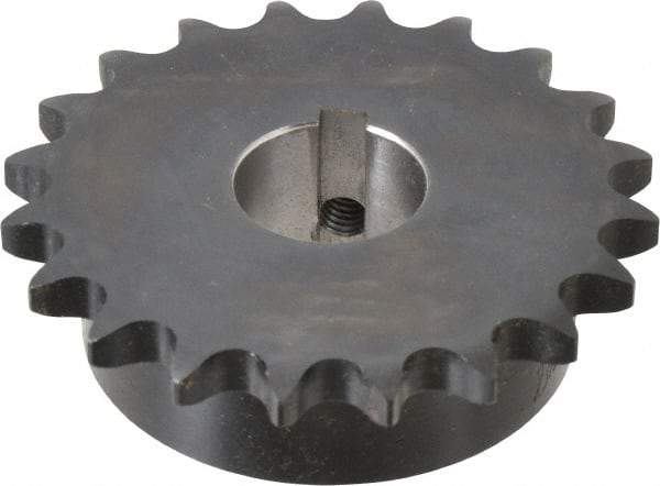 Browning - 20 Teeth, 1/2" Chain Pitch, Chain Size 40, Finished Bore Sprocket - 1" Bore Diam, 3.196" Pitch Diam, 3.45" Outside Diam - Industrial Tool & Supply