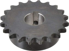 Browning - 20 Teeth, 1/2" Chain Pitch, Chain Size 40, Finished Bore Sprocket - 1" Bore Diam, 3.196" Pitch Diam, 3.45" Outside Diam - Industrial Tool & Supply