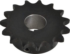 Browning - 15 Teeth, 5/8" Chain Pitch, Chain Size 50, Finished Bore Sprocket - 1" Bore Diam, 3" Pitch Diam, 3.32" Outside Diam - Industrial Tool & Supply