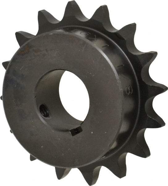 Browning - 16 Teeth, 5/8" Chain Pitch, Chain Size 50, Finished Bore Sprocket - 1-1/8" Bore Diam, 3.204" Pitch Diam, 3.52" Outside Diam - Industrial Tool & Supply
