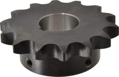 Browning - 14 Teeth, 3/4" Chain Pitch, Chain Size 60, Finished Bore Sprocket - 1-1/4" Bore Diam, 3.371" Pitch Diam, 3.74" Outside Diam - Industrial Tool & Supply