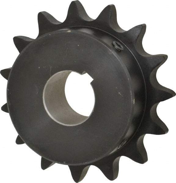 Browning - 15 Teeth, 3/4" Chain Pitch, Chain Size 60, Finished Bore Sprocket - 1-1/8" Bore Diam, 3.607" Pitch Diam, 3.98" Outside Diam - Industrial Tool & Supply