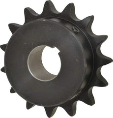 Browning - 15 Teeth, 3/4" Chain Pitch, Chain Size 60, Finished Bore Sprocket - 1-1/8" Bore Diam, 3.607" Pitch Diam, 3.98" Outside Diam - Industrial Tool & Supply