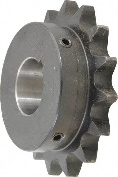 Browning - 15 Teeth, 3/4" Chain Pitch, Chain Size 60, Finished Bore Sprocket - 1-1/4" Bore Diam, 3.607" Pitch Diam, 3.98" Outside Diam - Industrial Tool & Supply