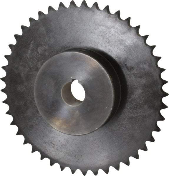 Browning - 45 Teeth, 1/2" Chain Pitch, Chain Size 40, Finished Bore Sprocket - 1" Bore Diam, 7.168" Pitch Diam, 7.45" Outside Diam - Industrial Tool & Supply