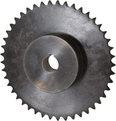 Browning - 45 Teeth, 1/2" Chain Pitch, Chain Size 40, Finished Bore Sprocket - 1" Bore Diam, 7.168" Pitch Diam, 7.45" Outside Diam - Industrial Tool & Supply