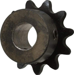 Browning - 11 Teeth, 3/8" Chain Pitch, Chain Size 35, Finished Bore Sprocket - 1/2" Bore Diam, 1.331" Pitch Diam, 1-1/2" Outside Diam - Industrial Tool & Supply