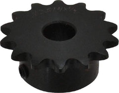 Browning - 14 Teeth, 3/8" Chain Pitch, Chain Size 35, Finished Bore Sprocket - 1/2" Bore Diam, 1.685" Pitch Diam, 1.87" Outside Diam - Industrial Tool & Supply