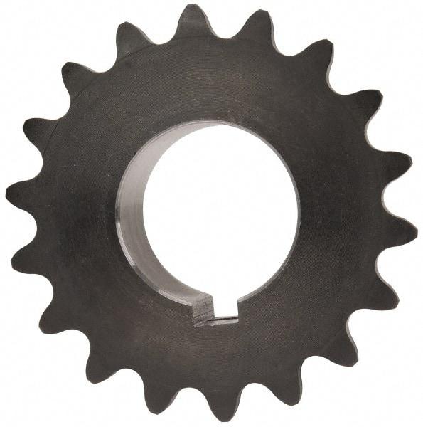 Browning - 18 Teeth, 3/8" Chain Pitch, Chain Size 35, Finished Bore Sprocket - 1" Bore Diam, 2.159" Pitch Diam, 2.35" Outside Diam - Industrial Tool & Supply