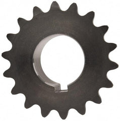 Browning - 18 Teeth, 3/8" Chain Pitch, Chain Size 35, Finished Bore Sprocket - 1" Bore Diam, 2.159" Pitch Diam, 2.35" Outside Diam - Industrial Tool & Supply