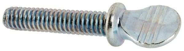 Value Collection - #8-32 Oval Shoulder Steel Thumb Screw - 1" OAL, 0.3" Head Height, Zinc-Plated Finish - Industrial Tool & Supply