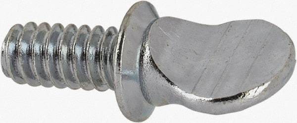 Value Collection - #10-24 Oval Shoulder Steel Thumb Screw - 3/8" OAL, 0.43" Head Height, Zinc-Plated Finish - Industrial Tool & Supply