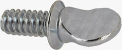 Value Collection - #10-24 Oval Shoulder Steel Thumb Screw - 3/8" OAL, 0.43" Head Height, Zinc-Plated Finish - Industrial Tool & Supply