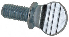 Value Collection - #10-32 Oval Shoulder Steel Thumb Screw - 3/8" OAL, 0.49" Head Height, Zinc-Plated Finish - Industrial Tool & Supply