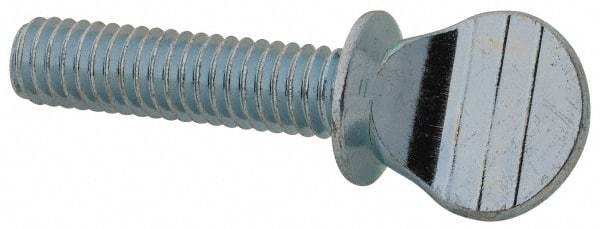 Value Collection - 5/16-18 Oval Shoulder Steel Thumb Screw - 1-1/4" OAL, 0.67" Head Height, Zinc-Plated Finish - Industrial Tool & Supply
